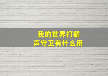 我的世界打循声守卫有什么用