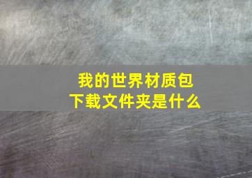 我的世界材质包下载文件夹是什么