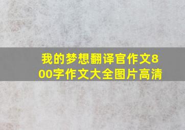 我的梦想翻译官作文800字作文大全图片高清