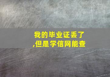 我的毕业证丢了,但是学信网能查