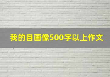 我的自画像500字以上作文