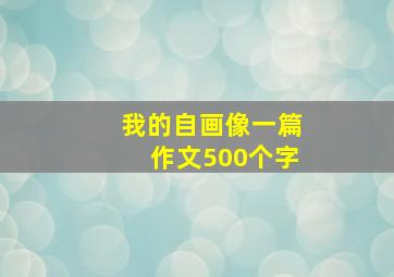 我的自画像一篇作文500个字