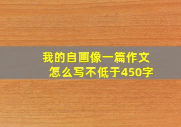 我的自画像一篇作文怎么写不低于450字