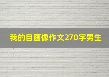 我的自画像作文270字男生