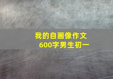 我的自画像作文600字男生初一