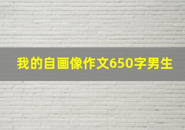 我的自画像作文650字男生