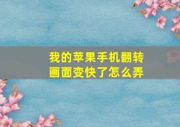 我的苹果手机翻转画面变快了怎么弄