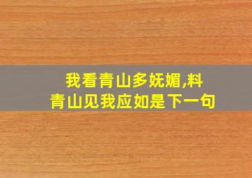 我看青山多妩媚,料青山见我应如是下一句