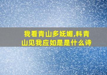 我看青山多妩媚,料青山见我应如是是什么诗