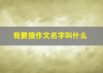 我要搜作文名字叫什么