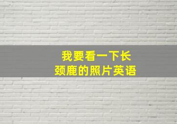 我要看一下长颈鹿的照片英语