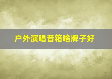 户外演唱音箱啥牌子好