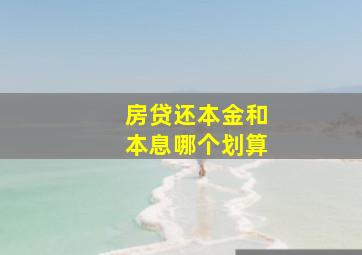 房贷还本金和本息哪个划算