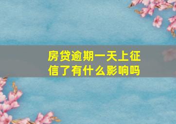 房贷逾期一天上征信了有什么影响吗