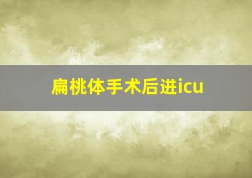 扁桃体手术后进icu