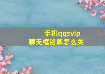 手机qqsvip聊天框铭牌怎么关