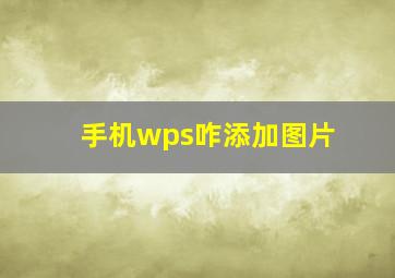 手机wps咋添加图片