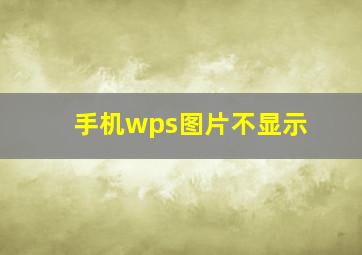 手机wps图片不显示