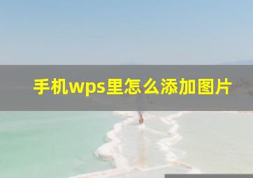 手机wps里怎么添加图片