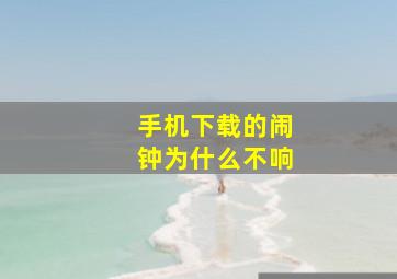 手机下载的闹钟为什么不响