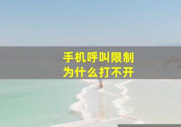 手机呼叫限制为什么打不开