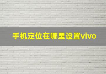 手机定位在哪里设置vivo