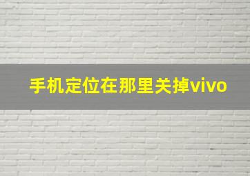 手机定位在那里关掉vivo