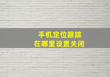 手机定位跟踪在哪里设置关闭