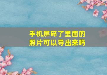 手机屏碎了里面的照片可以导出来吗