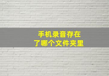 手机录音存在了哪个文件夹里