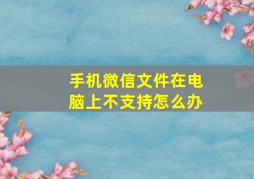 手机微信文件在电脑上不支持怎么办