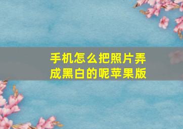 手机怎么把照片弄成黑白的呢苹果版