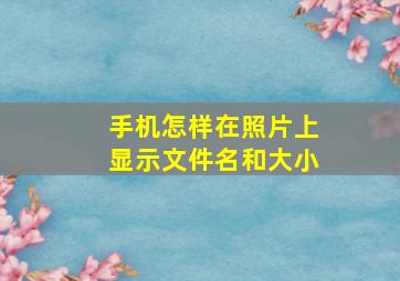 手机怎样在照片上显示文件名和大小