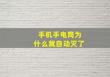 手机手电筒为什么就自动灭了