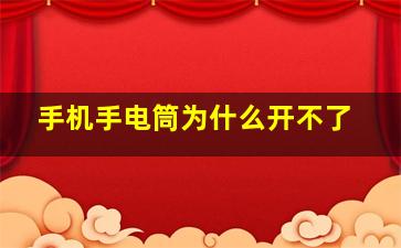 手机手电筒为什么开不了