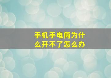 手机手电筒为什么开不了怎么办