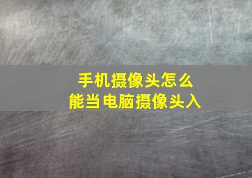 手机摄像头怎么能当电脑摄像头入