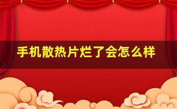 手机散热片烂了会怎么样