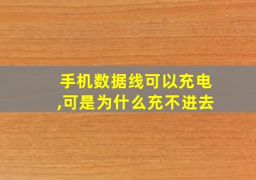 手机数据线可以充电,可是为什么充不进去