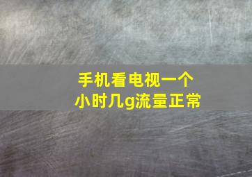 手机看电视一个小时几g流量正常