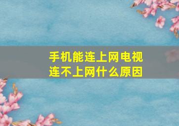 手机能连上网电视连不上网什么原因