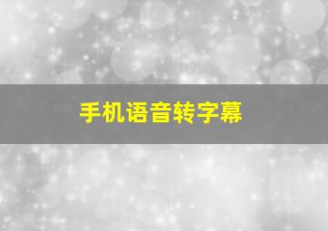 手机语音转字幕