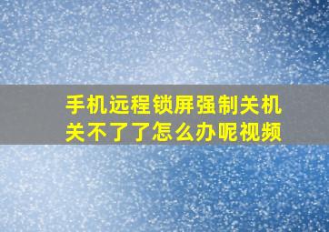 手机远程锁屏强制关机关不了了怎么办呢视频