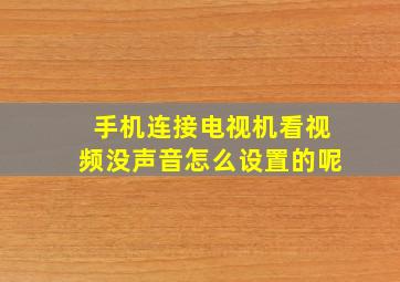 手机连接电视机看视频没声音怎么设置的呢