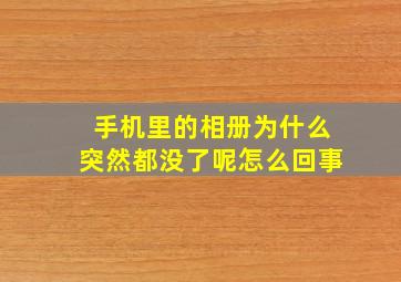 手机里的相册为什么突然都没了呢怎么回事