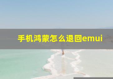 手机鸿蒙怎么退回emui