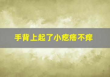 手背上起了小疙瘩不痒