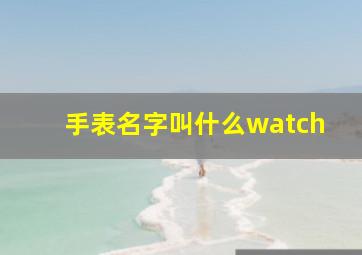 手表名字叫什么watch