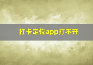 打卡定位app打不开