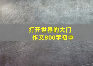 打开世界的大门作文800字初中